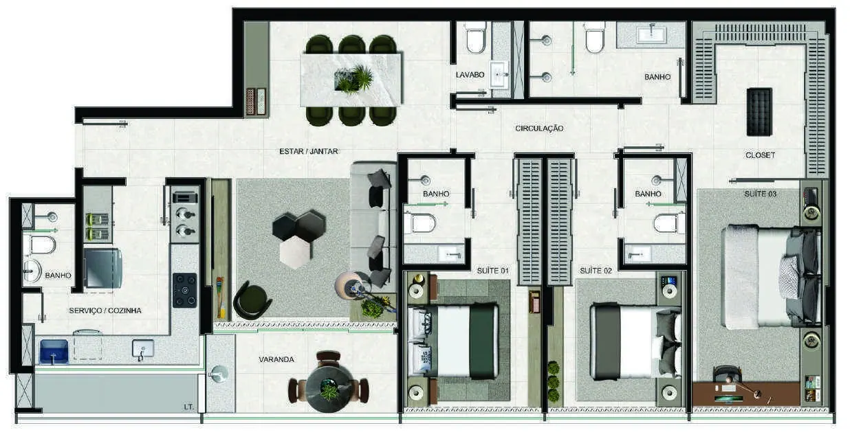Planta ilustrativa 1, Parque Cidade
