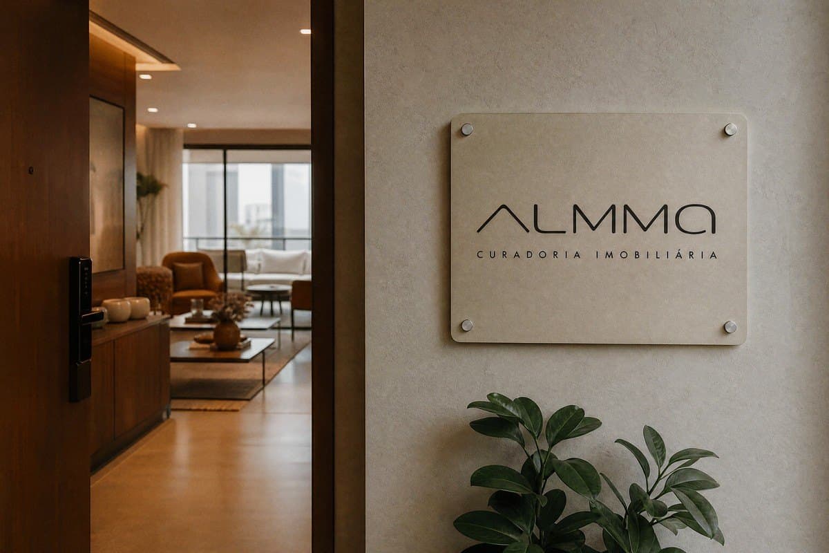 Placa de entrada do decorado ALMMA